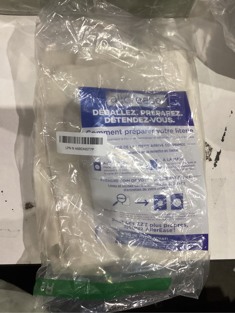 Condition photo showing As Is for AllerEase Organically Grown Soft Cotton Allergy Defense Zippered Pillow Protector- Standard/Queen- 2 Pack