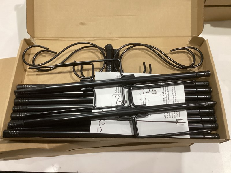 Condition photo showing Good Condition for Adjustable Shepherd Hooks for Outdoor, 2 Pack 80 Inch 5 Prong Base Bird Two Sided Feeder Poles, Heavy Duty Shepherds Hook, Suitable for Garden in Hanging Flower Basket, Lantern, Bird Nests 2 Pack 90 inch