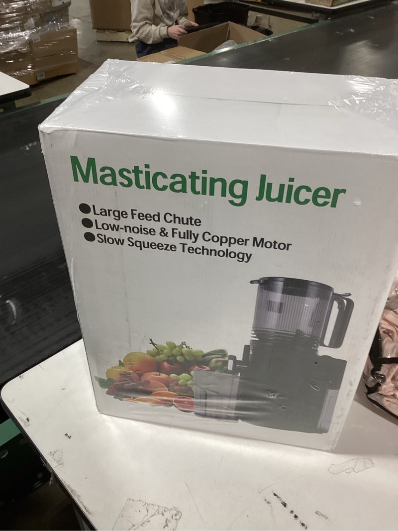 Condition photo showing New/Like New for Cold Press Juicer, 5.5inch Wide Feed Chute Juicer Machine, Slow Masticating Juicer for Whole Vegetables & Fruits, Black