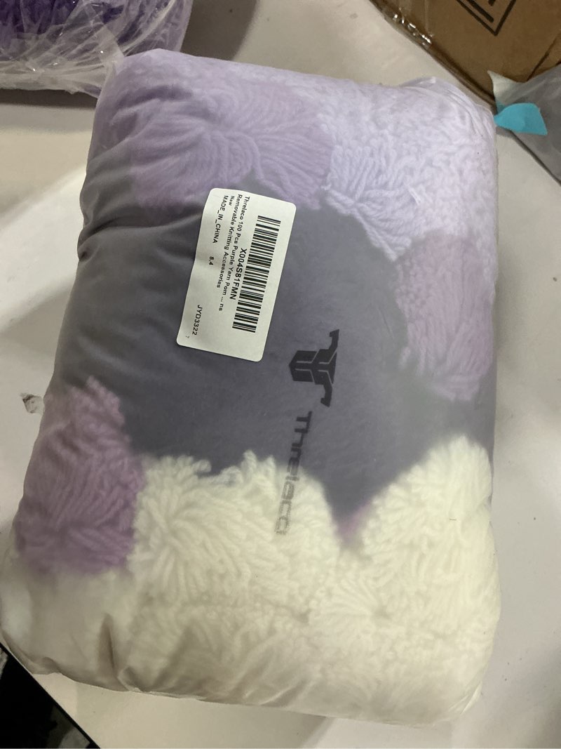 Condition photo showing New/Like New for threlaco 100 pcs 3inch pulpura    withe  pom poms for crafts large pompoms balls bulk fuzzy pompoms big pom balls for xmas diy party hanging ornaments home decor