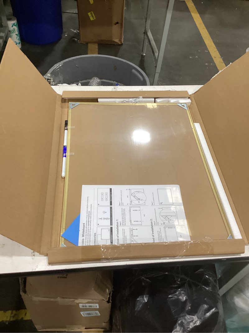 Condition photo showing Good Condition for arcobis cork board white board combo, 24 x 18 inch bulletin board-gold frame, magnetic dry erase board & corkboard for wall, vision board for home, office, school gold 24 x 18 inch