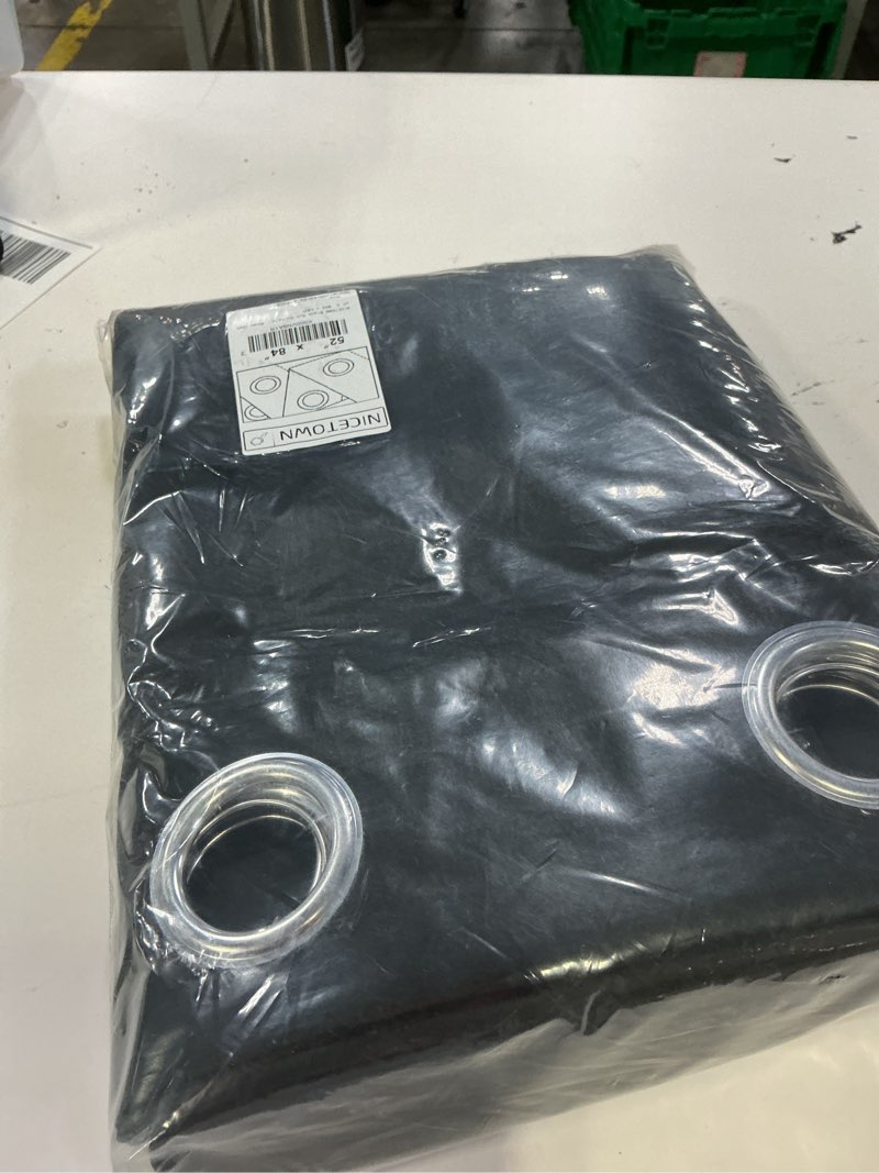 Condition photo showing New/Like New for nicetown black out curtains for bedroom 84 inches long - light reducing thermal insulated solid grommet curtains/panels/drapes for living room (set of 2, w52 x l84) black 52"w x 84"l (pack of 2)