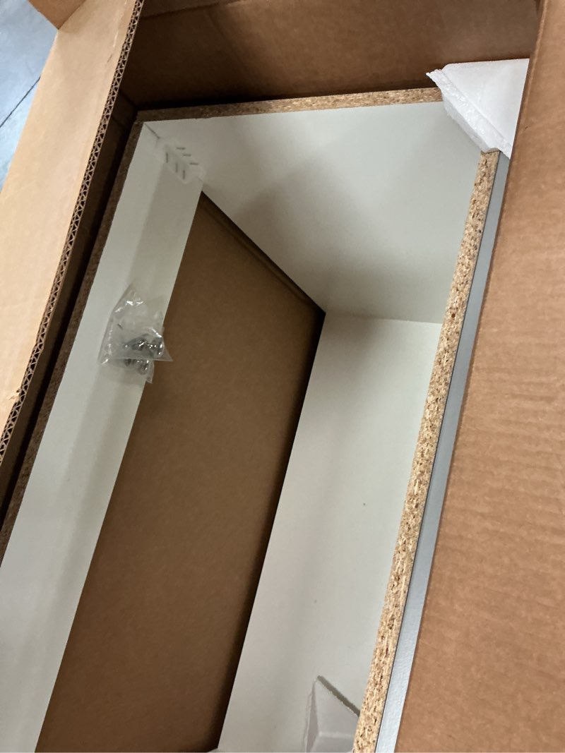 Condition photo showing As Is for Project Source Dover 30-in Light Gray Single Sink Bathroom Vanity with White Cultured Marble Top