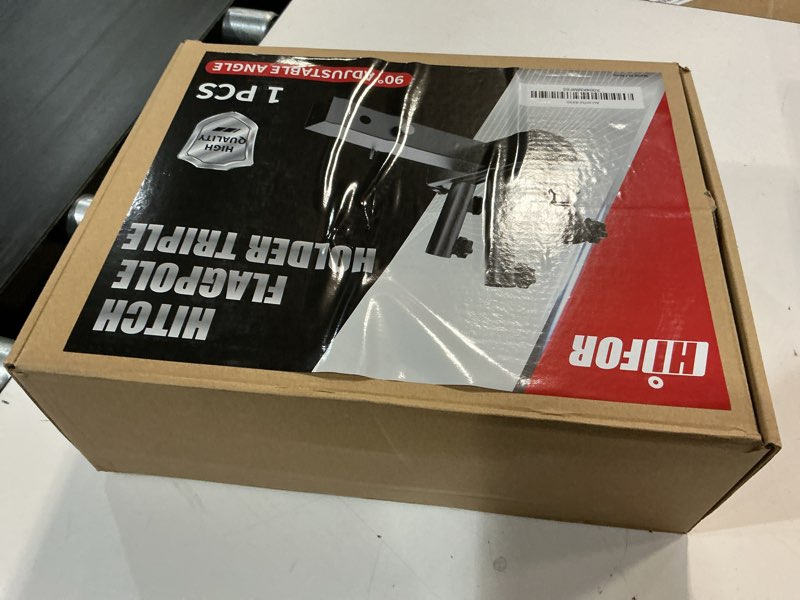 Condition photo showing New/Like New for 90° adjustable hitch flag pole holder for truck – triple receiver mount flag pole kit with flag included, rust-resistant heavy-duty metal for rv, trailer, camper, jeep