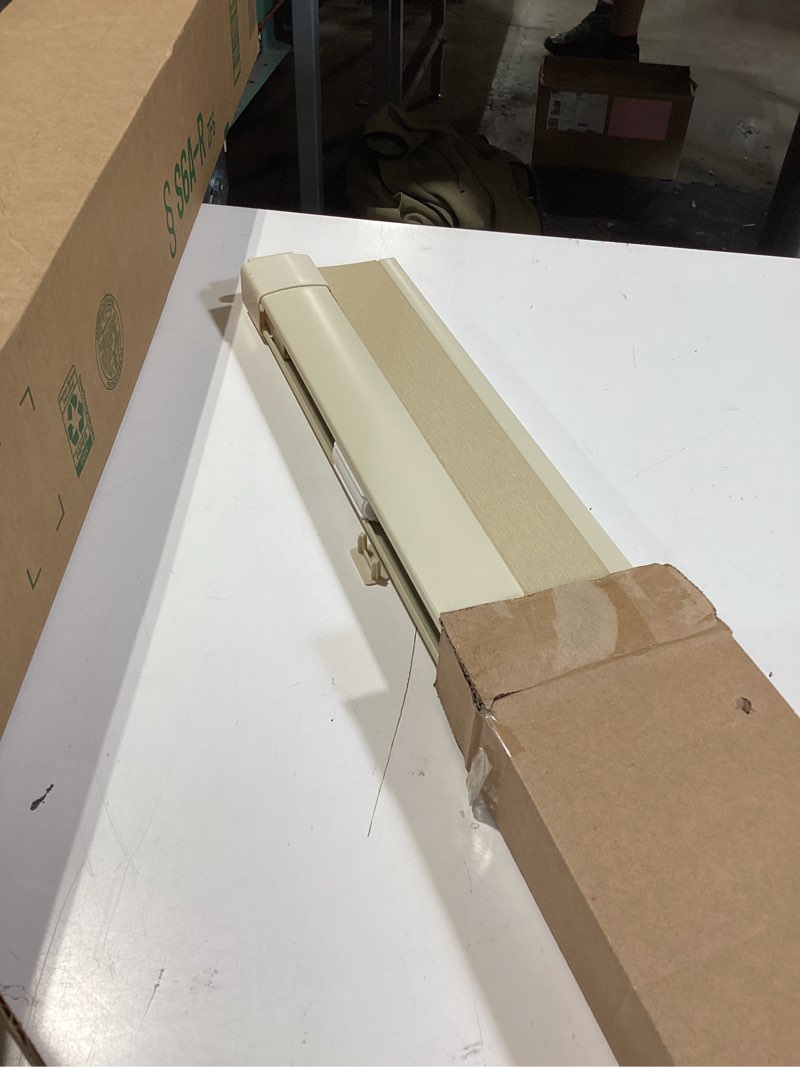 Condition photo showing As Is for lazblinds no tools no drill cordless cellular shades, blackout light blocking honeycomb shades for home, thermal insulation blinds for windows, 31" w x 64" h, beige blackout-beige 31" w x 64" h