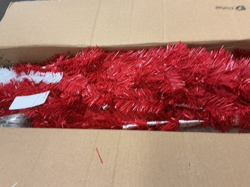 Condition photo showing Good Condition for Daifunli 6ft Christmas Tree with Bendable Santa Hat, Prelit Red and White Christmas Tree Artificial 