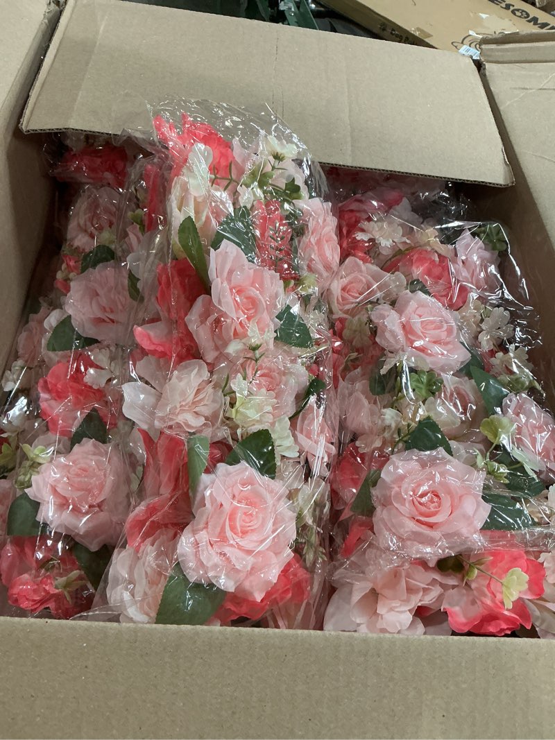Condition photo showing New/Like New for pack of 10 wedding arch decorations, 20.47 inch artificial flower table centerpieces floral arrangement for wall backdrop party bridal shower event decor - blue pink  10 pcs