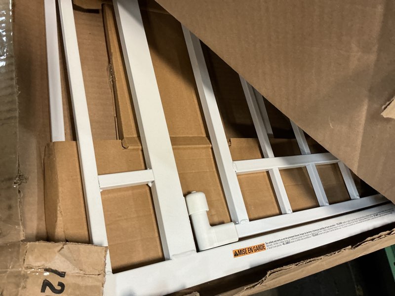 Condition photo showing Good Condition for ingenuity decorative extra tall baby gate & dog gate, 28.5"-48" wide, 36" tall, hardware or pressure mounted, install on top or bottom of stairs, banister, or doorway - white