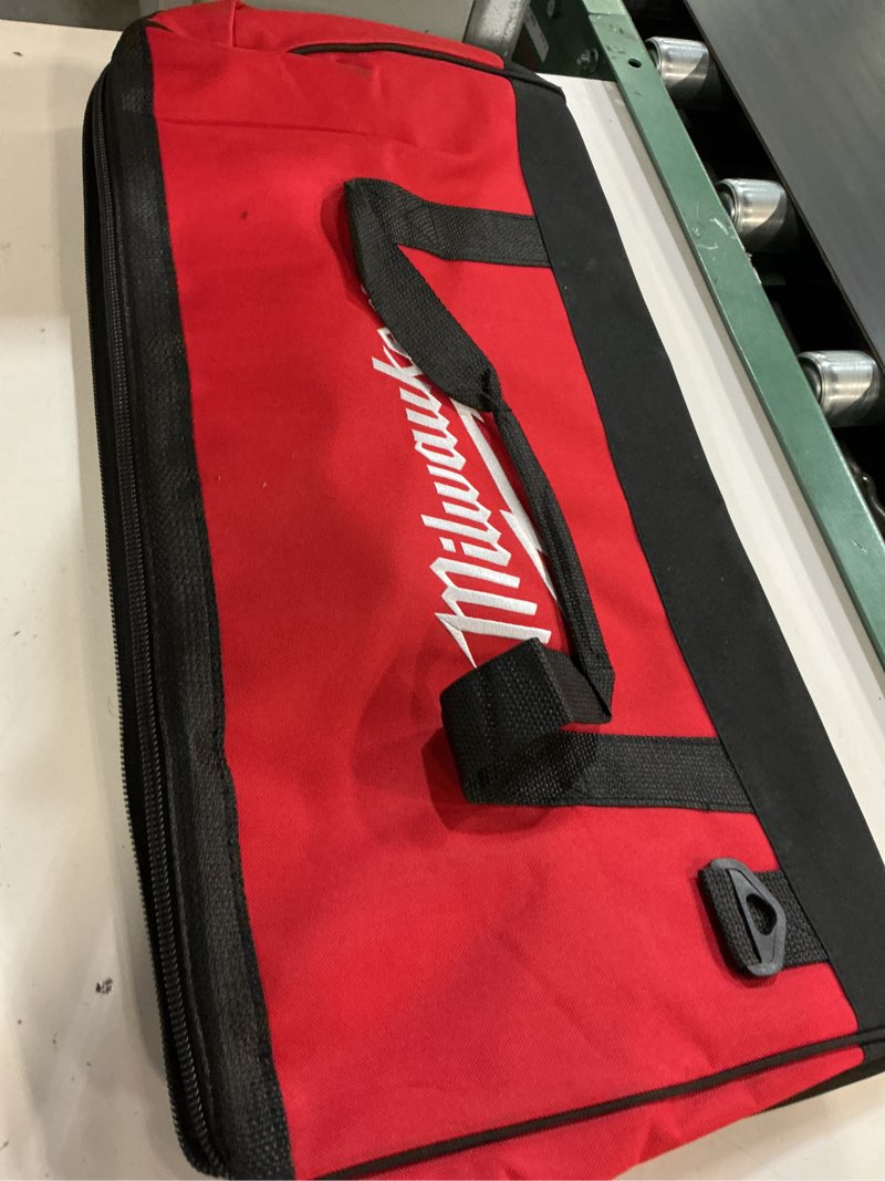 Condition photo showing As Is for milwaukee 902033036 23x12x12 canvas tool bag w/strap basic