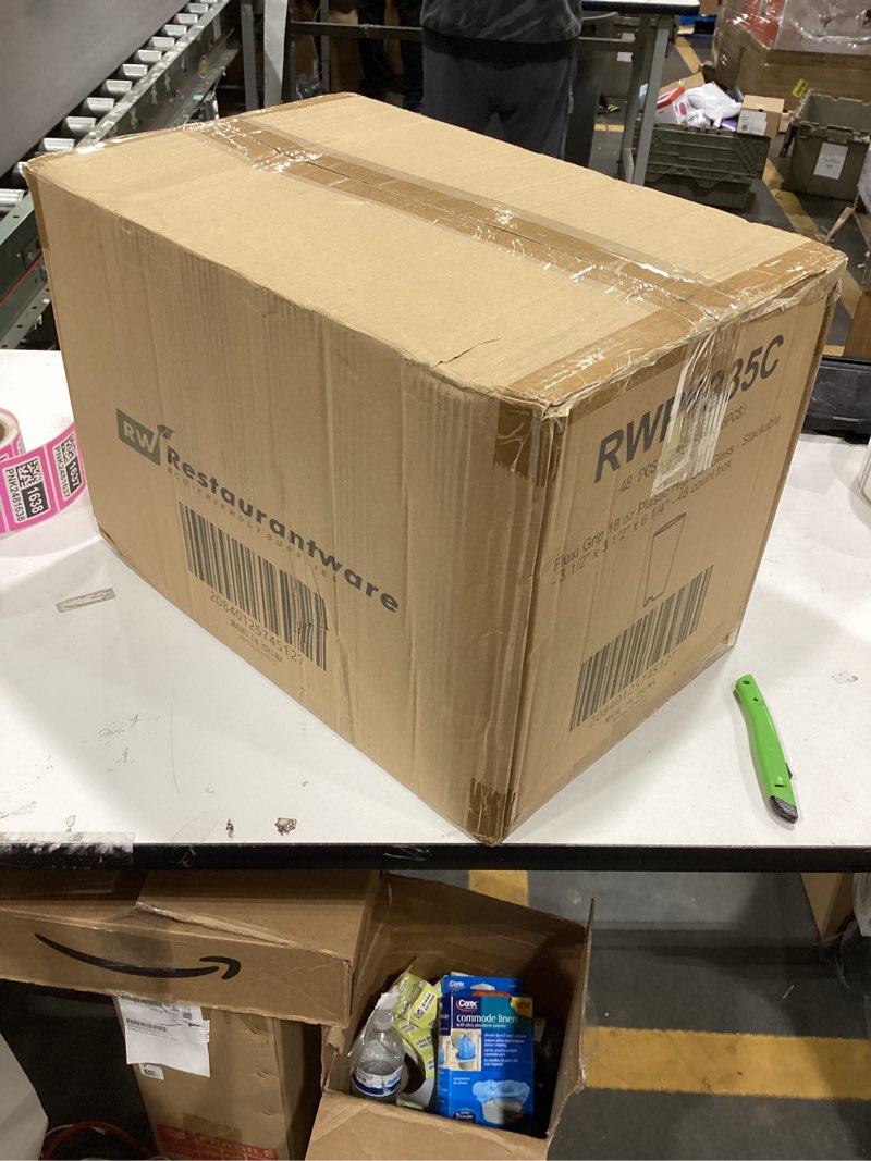 Condition photo showing New/Like New for Restaurantware Bev Tek 17.5 Ounce Highball Glasses 48 Reusable Plastic Tumblers - Shatterproof Stack