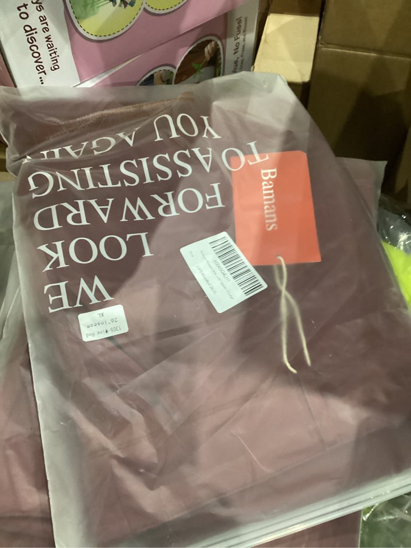 Condition photo showing New/Like New for Bamans Womens Dress Pants Flare Leggings Work Office Pants Wide Leg Slacks High Waist Bootcut Business Trousers Petite 28" Inseam X-Large Wine Red