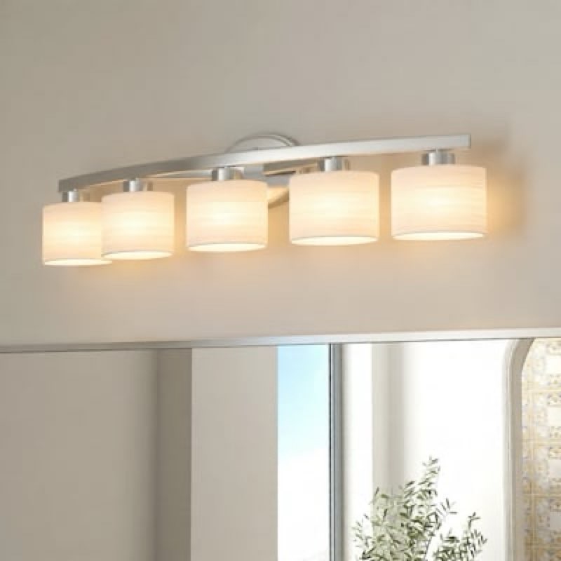  allen + roth merington 37.5-in 5 light polished chrome transitional bathroom vanity light item #2594490 | model #vbs271-5ch