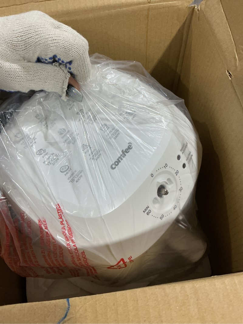 Condition photo showing Good Condition for comfee' compact 2.1 quart air fryer with 12 menu options, adjustable timer & temperature control 180-400 degrees f, dishwasher-safe nonstick fry basket white 2.1 quarts