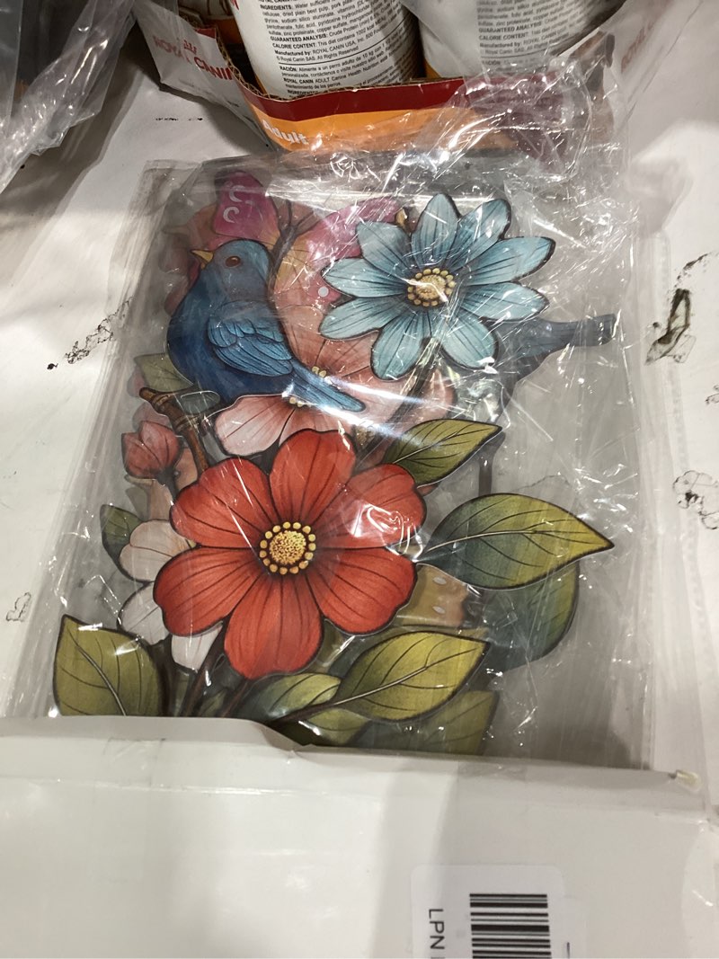 Condition photo showing New/Like New for 4 pack garden decor for outside metal flowers garden stakes spring decor 15'' decorative colorful flowers birds butterfly yard art rust proof plant sticks for yard lawn pathway patio outside