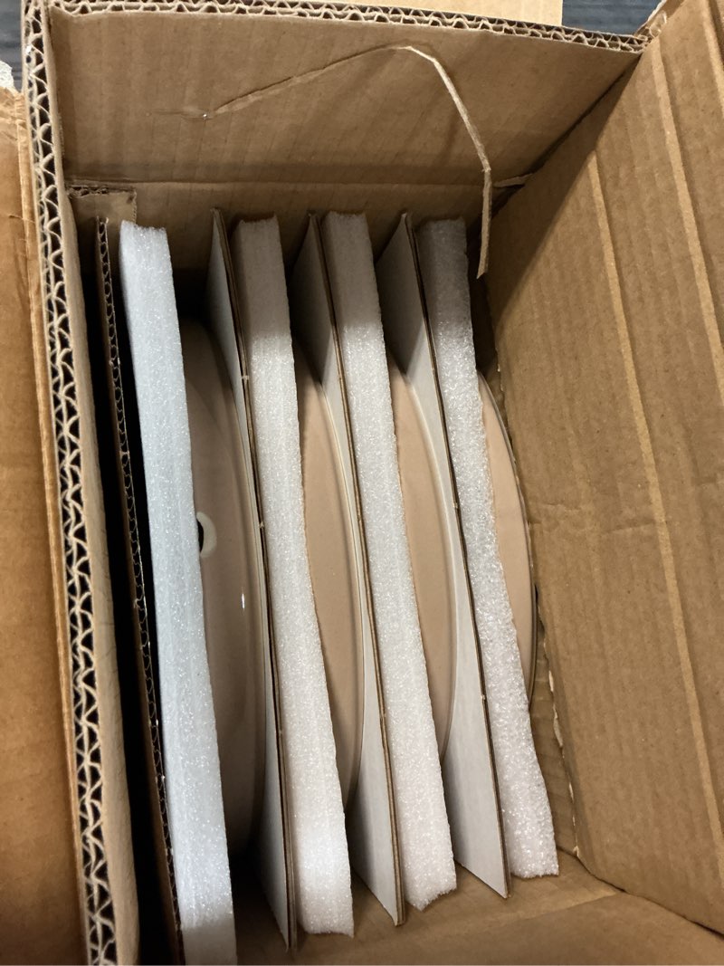 Condition photo showing Good Condition for famiware nebula plates and bowls set, 12 pieces dinnerware sets, dishes set for 4, cinnamon brown cinnamon brown service for 4 (standard dinner set)