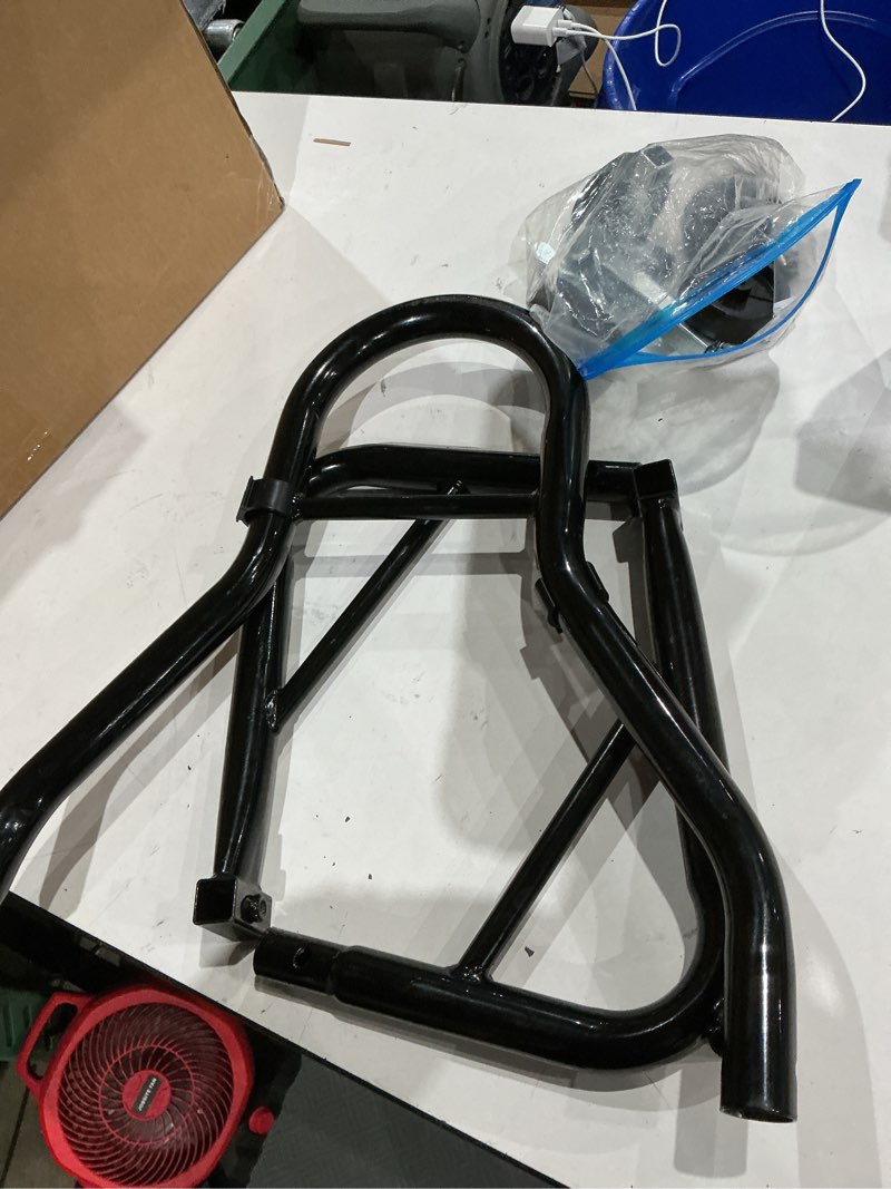 Condition photo showing As Is for heavy duty motorcycle rear wheel lift universal sport bike swingarm spool paddock stand combo