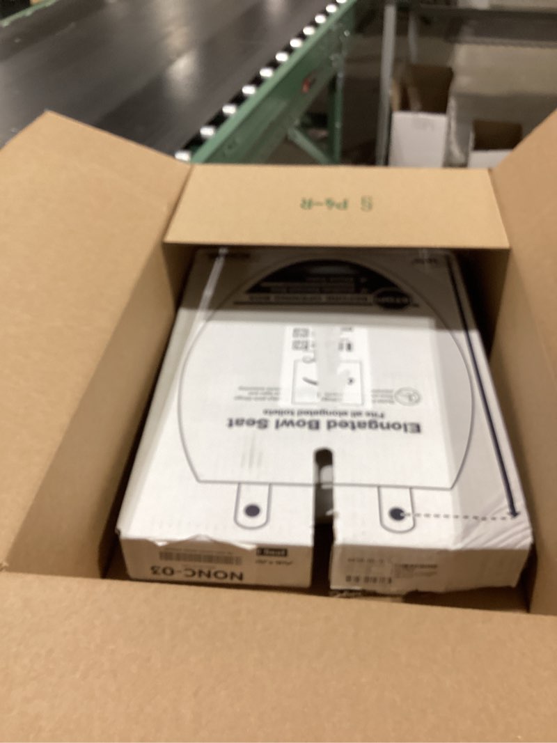Condition photo showing New/Like New for Kohler K-20110-0 Brevia Elongated Toilet Seat with Grip-Tight Bumpers, Quiet-Close Seat, Quick-Attach Hardware, White