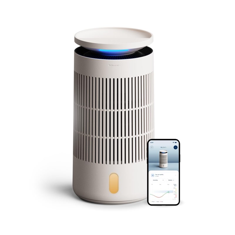 blueair 2-in-1 pro air purifier & humidifier for large rooms, hepasilent™ removes 99.97% allergens, 
