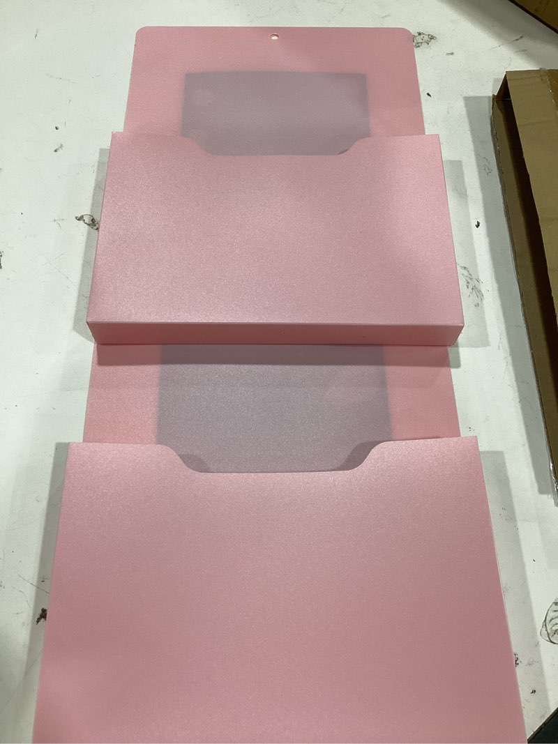 Condition photo showing Good Condition for marbrasse 2 pack magnetic file holder - paper holder, pocket organizer,hanging wall file organizer office supplies storage, magazine mail organizer case for notebooks,planners,letter (pink) pink - 2-pack
