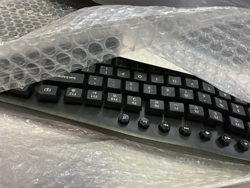 Condition photo showing Good Condition for Ergonomic Wireless Keyboard and Mouse Combo, 30dB Quiet Full Size Keyboard Set with Wave Keys & Soft Palm Rest, Dual-System Switch for Windows/Mac, Ideal for Business Teams Home Office—Sablute Black