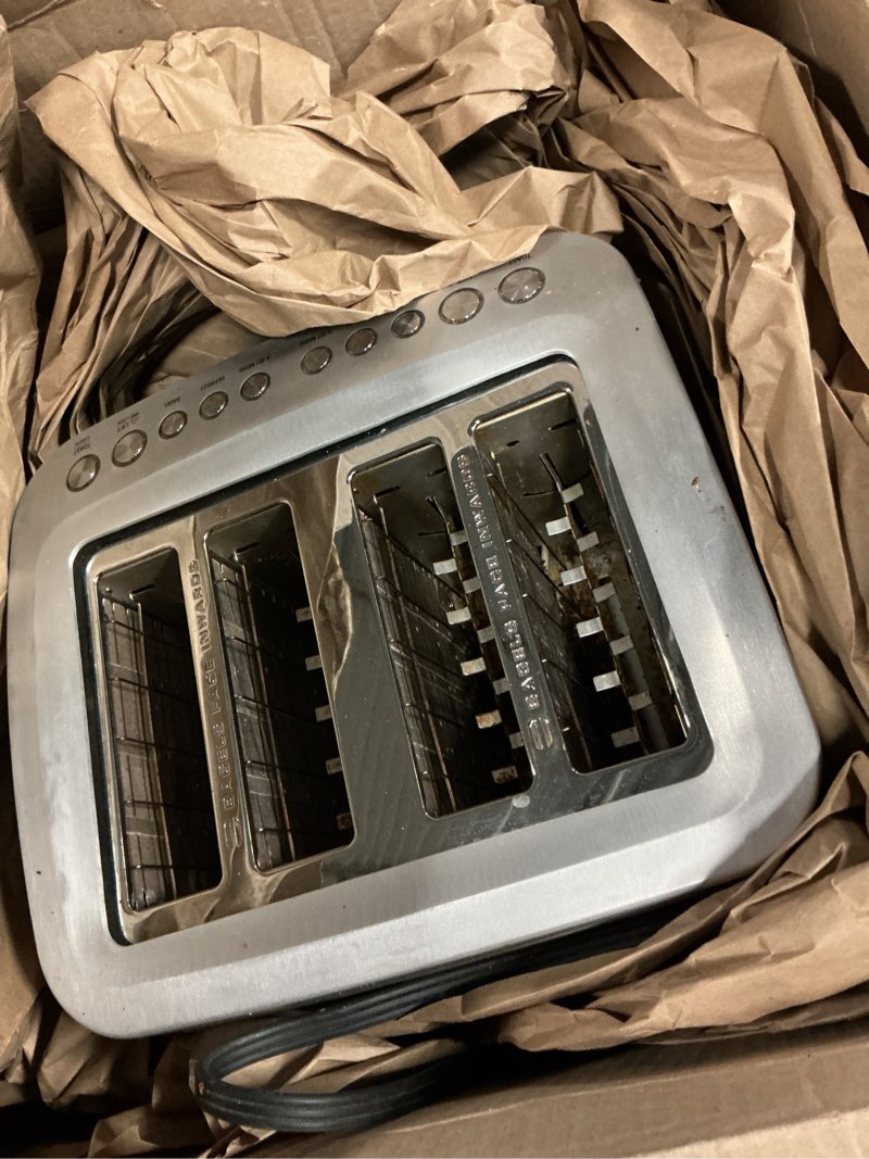 Condition photo showing As Is for breville bta840xl die-cast smart toaster, 4 slice, brushed stainless steel 4-slice