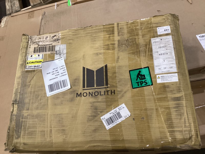 Condition photo showing As Is for Monolith 4 Tier Audio Stand XL - Open Air Design, Each 1 Inch Shelf Supports up to 84.9 Lbs, Total Max Weight 350 Lbs, Perfect Way to Organize AV Components, Black Black X-Large