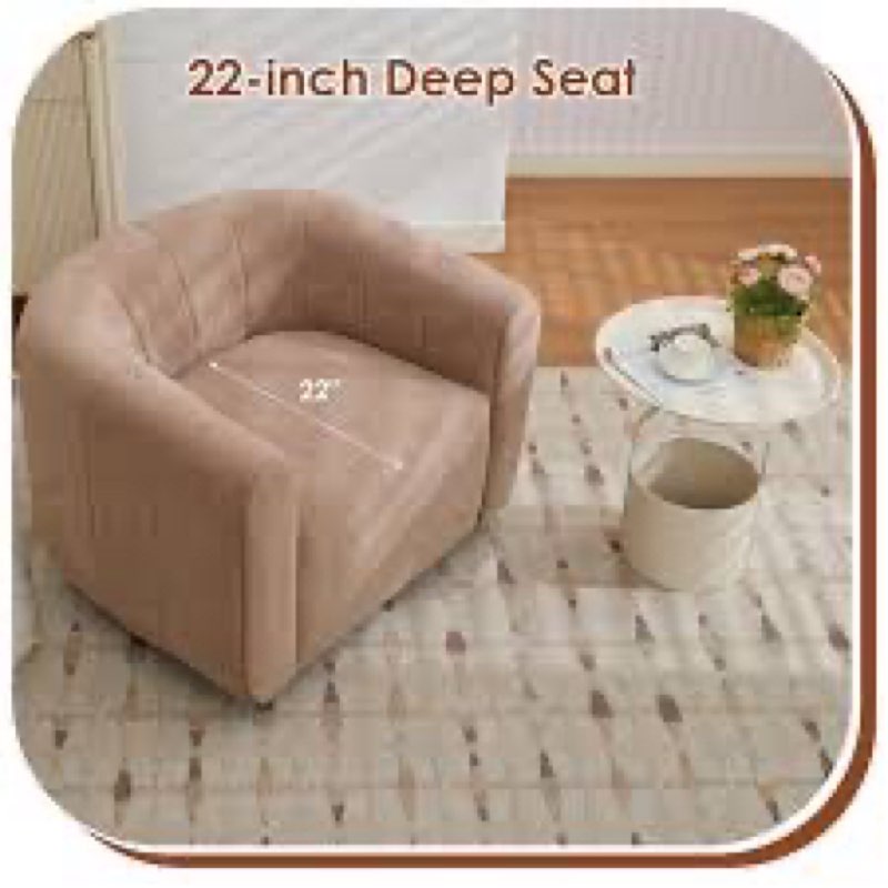37 Inch Wide Upholstered Swivel Chair(Set Of 2)