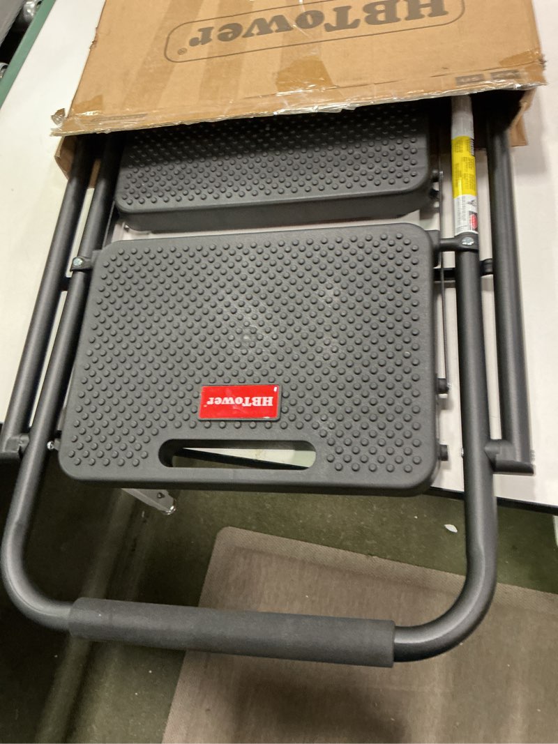 Condition photo showing As Is for HBTower Step Ladder, Folding Step Stool with Wide Anti-Slip Pedal, Sturdy Steel Ladder, Convenient H