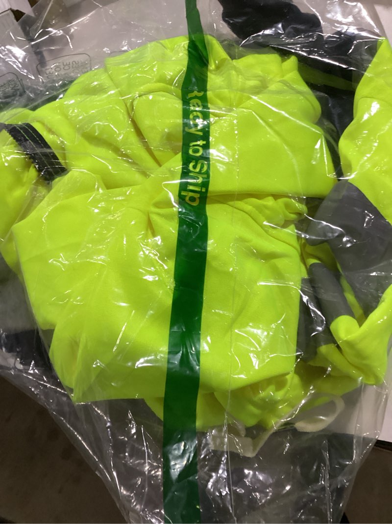 Condition photo showing Good Condition for TCCFCCT Reflective Hoodie Class 3 Hi Vis Hoodies for Men Women with Zipper, Reflective Safety Construction Jackets for Men Workers, Surveyors, Durable & Dirt-resistant, Meets Ansi, Yellow 4XL 4X-Large Yellow With Black