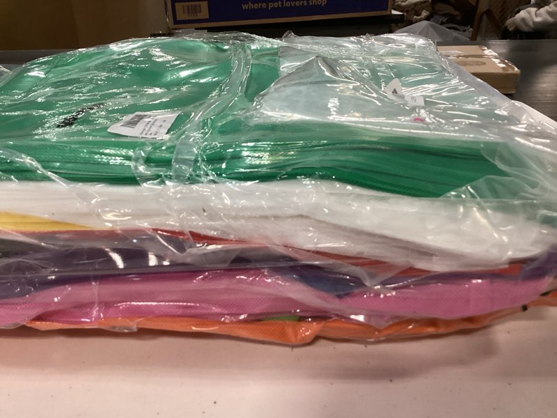 Condition photo showing Good Condition for 100 Pieces Bulk Tote Bags Reusable Shopping Grocery Bags 15'' x 16'' Non Woven Fabric Bags with Handles Cloth Fabric Reusable Totes Birthday Party Home Travel School, 10 Colors