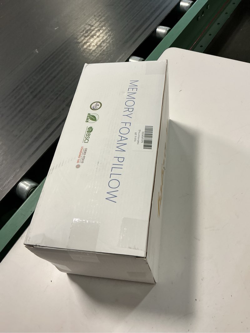 Condition photo showing New/Like New for sleep apnea pillow with neck pain & snoring relief -orthopedic cervical pillow, ergonomic contour memory foam for side, back,stomach sleepers, medium firm (white, queen size 25" lx15 wx5.8 h) white queen size 25"lx15"wx5.8"h