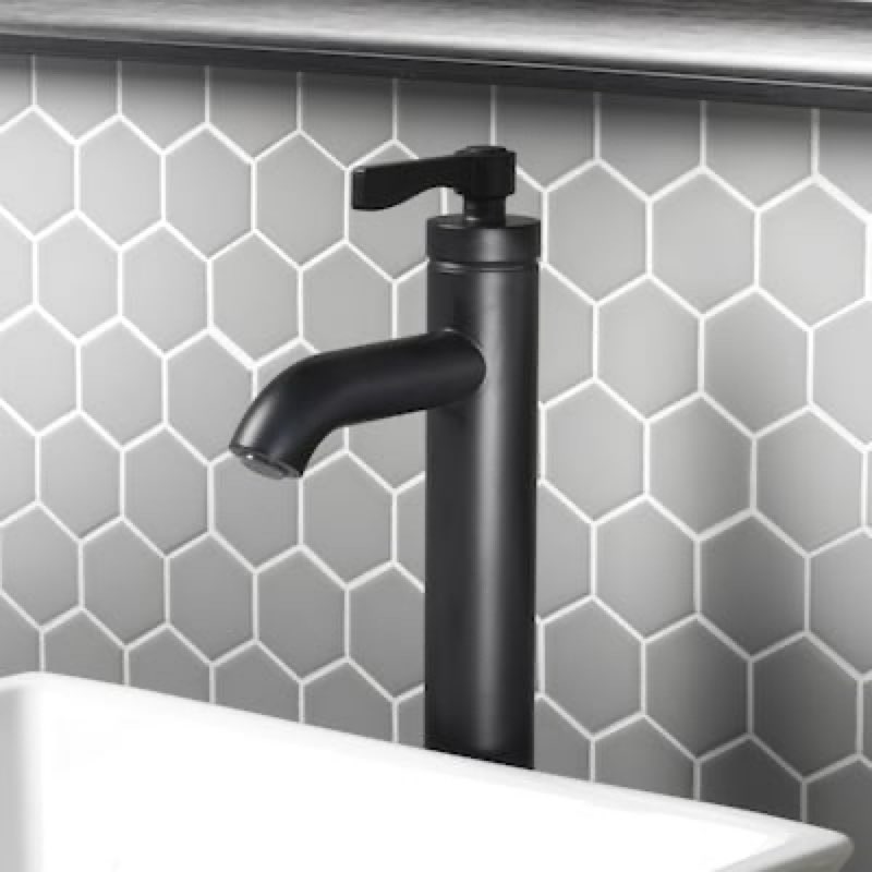 allen + roth Townley Matte Black Vessel 1-handle WaterSense High-arc Residential Handle