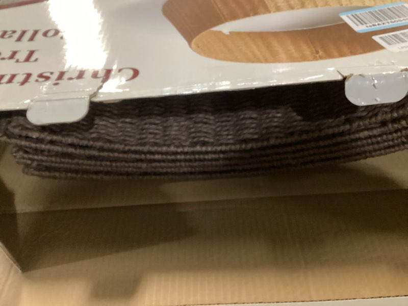 Condition photo showing Good Condition for 36in Large Christmas Tree Collar - Wicker Woven Tree Collars for Artificial Trees - Handmade Rattan Rustic Farmhouse Basket for Tree Base Cover with Cord Cut-Out for 7.5ft 8ft 9ft 10ft Trees (Brown)