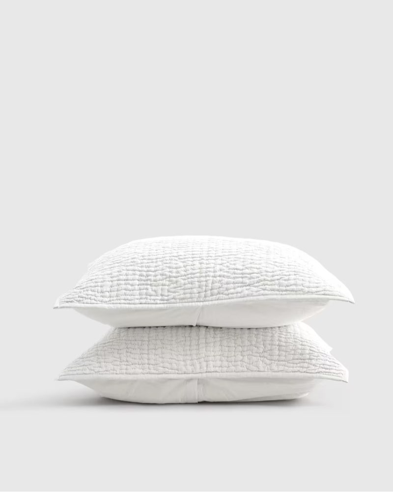 european linen cotton stitch sham set white king size