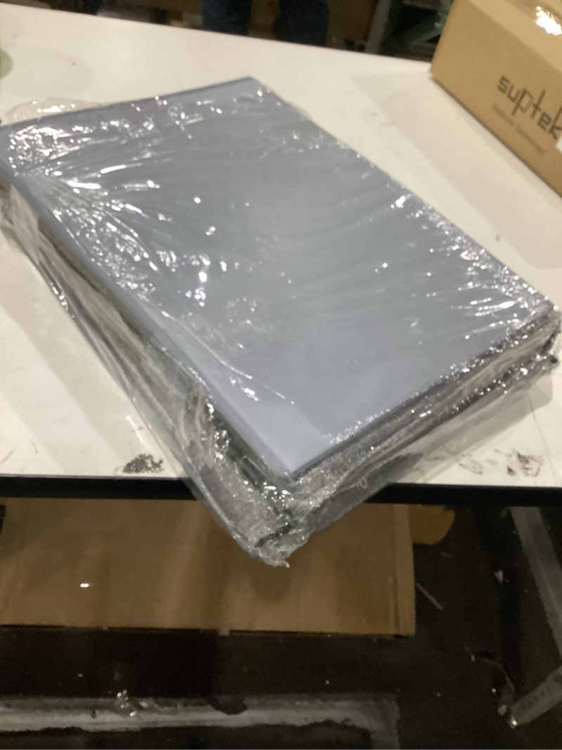 Condition photo showing New/Like New for 90L King Size Comforter Storage Bag w/Rigid Panels, Large Blanket Organizer for Closet, Stackable & Foldable Container w/Clear Window & Smooth Zippers for Bedding Sets/Clothes, 2 Pack, Gray 90L/Gray