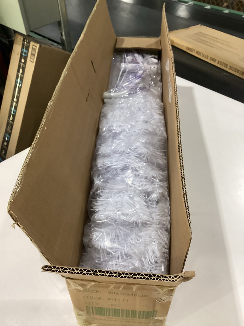 Condition photo showing Good Condition for CCINEE 5ft Pop Up Bent Top White Christmas Trees,Outdoor Christmas Decorations Porch Decor Bentable Artificial Tinsel Xmas Tree Santa Hat Style for Holiday Home Apartment Office Display