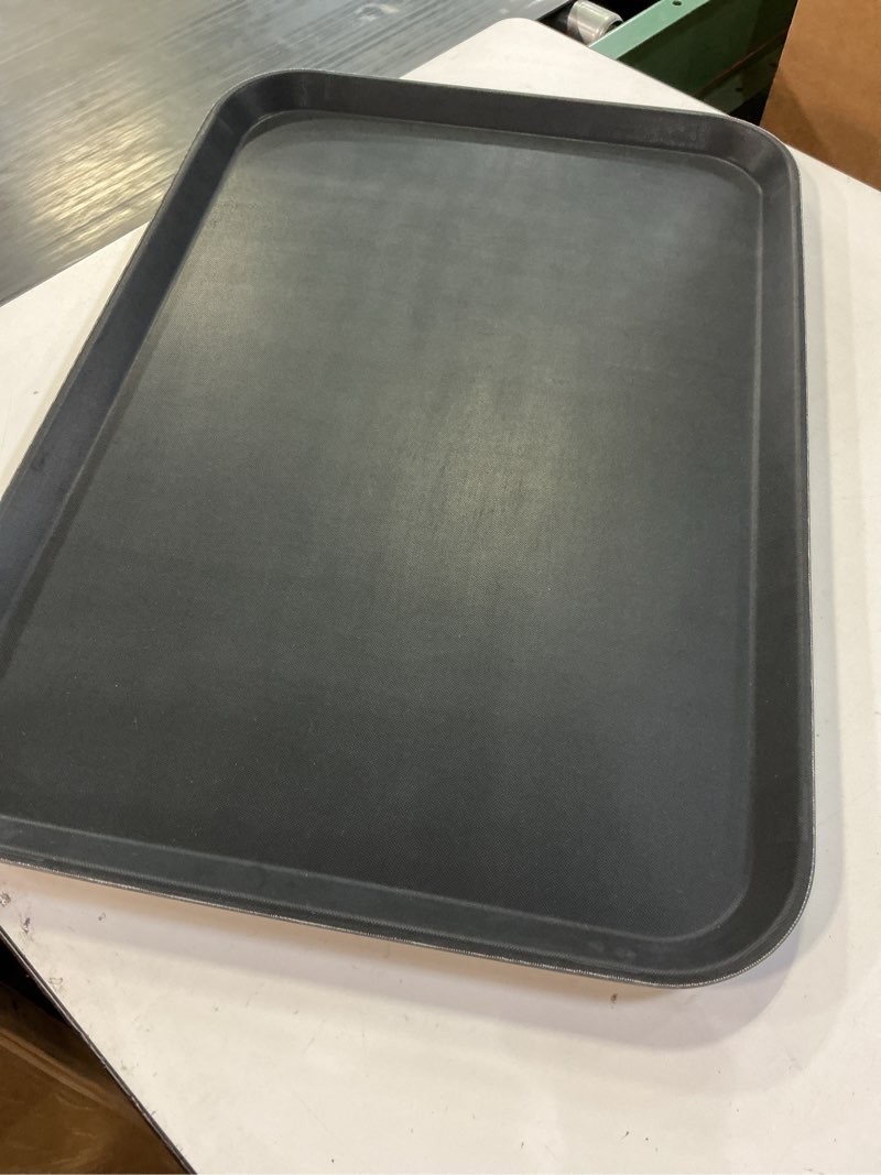 Condition photo showing As Is for New Star Foodservice Restaurant Grade Non-Slip Tray, Plastic, Rubber Lined, Rectangular (Black, 18-Inch x 26-Inch) 18-Inch x 26-Inch x 0.7-Inch Black
