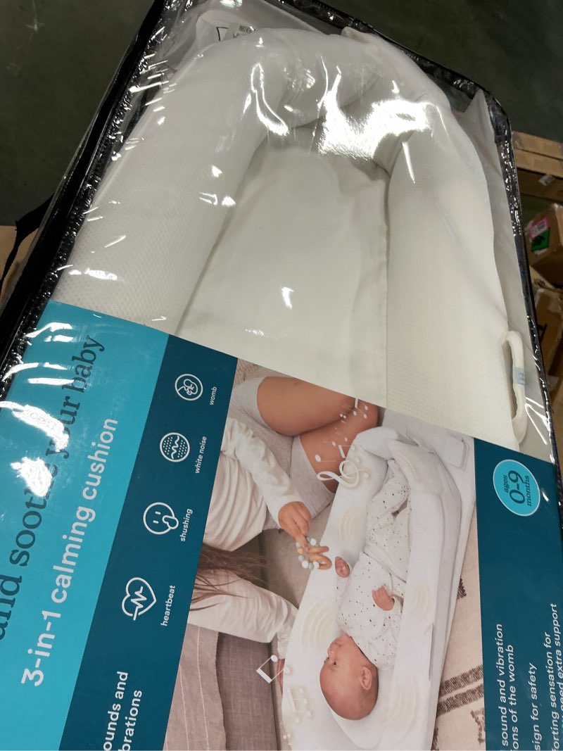 Condition photo showing Good Condition for MyBaby 3-in-1 Calming Baby Cushion, Soothing Comfort for Newborns & Infants, Snuggling Sensation, Sound and Vibration, Designed for Safety, Rechargeable & Machine-Washable, by Homedics, White