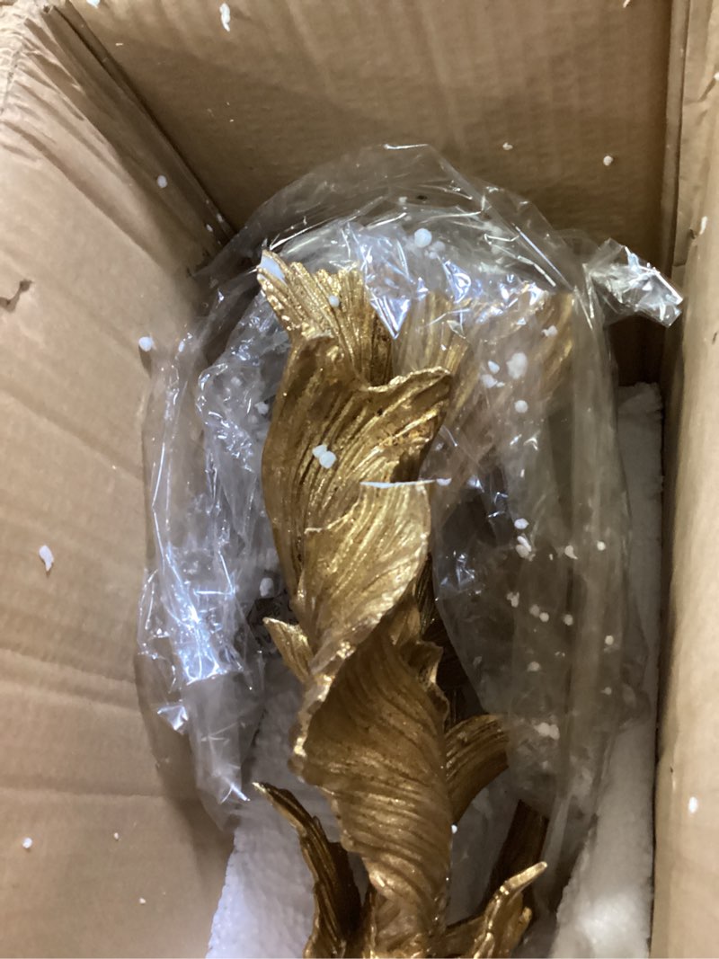 Condition photo showing As Is for guichifun collectible figurine goldfish statue decor - betta sculpture decoration luckly wealth resin fish figurines office shelf sculpture home decor birthday gifts for father 14 x 6 x 13 inch goldfish-b