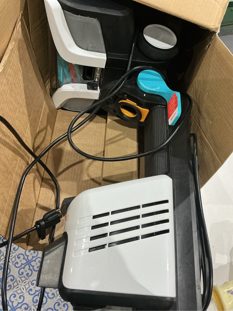 Condition photo showing As Is for shark carpetxpert with stainstriker upright carpet, area rug & upholstery cleaner with pet mess extractor tool, perfect for pets, carpet shampooer, 3 cleaning tools, cleaning solutions, white, ex201 carpetxpert w/ stainstriker