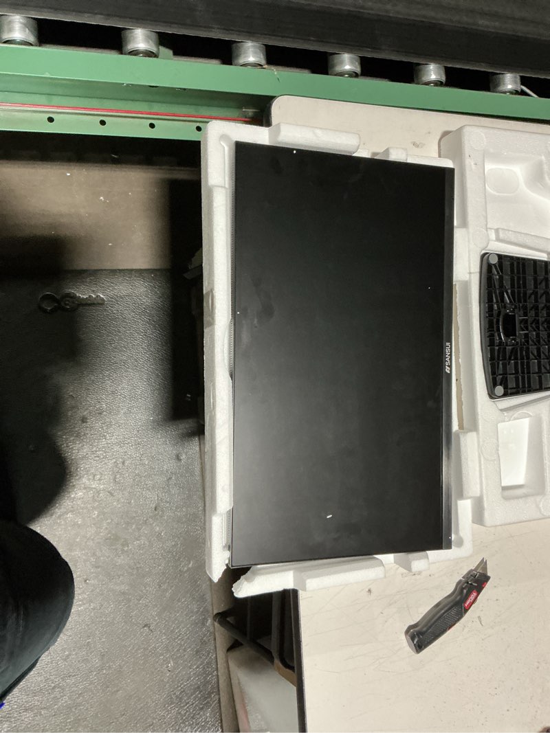 Condition photo showing As Is for sansui monitor 24 inch 100hz pc monitor, hdmi vga ports vesa mount, fhd computer monitor ultra-slim ergonomic tilt eye care for home office (es-24f2, hdmi cable included) 24 inch fhd 100hz monitor