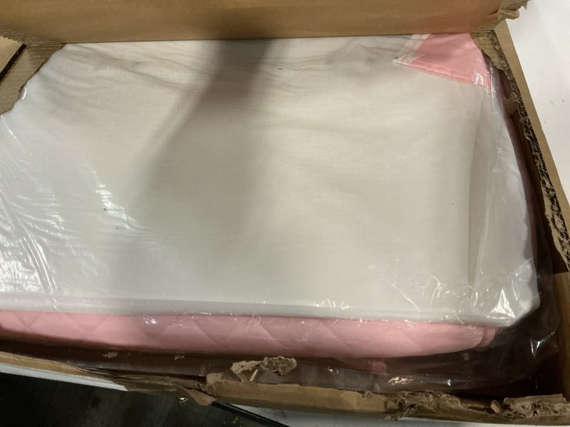 Condition photo showing Good Condition for bedside bassinet for baby, easy to assemble portable bassinet for newborn with storage basket, lockable wheels & soft mattress, adjustable height baby bassinets bedside sleeper?pink?