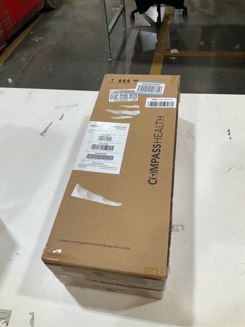 Condition photo showing Good Condition for Carex Folding Aluminum Under Arm Crutches for Adults 4'11" to 6'1", 2 Lightweight Crutches Included, Universal for Walking, Walking Aid for Kids, Adults & Seniors, Includes Padded Underarm Cushions