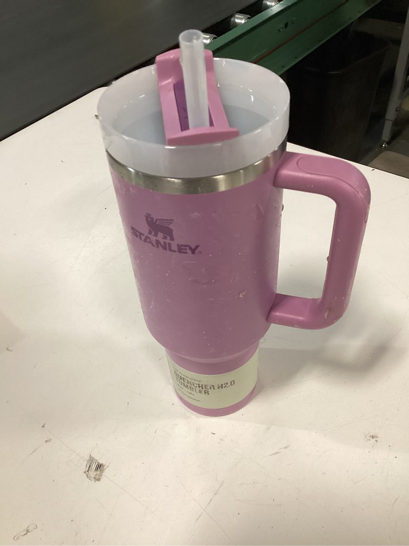 Condition photo showing As Is for STANLEY Quencher H2.0 Tumbler with Handle and Straw 40 oz | Flowstate 3-Position Lid | Cup Holder Compatible for Travel | Insulated Stainless Steel Cup | BPA-Free | Lilac 40 Ounces Lilac