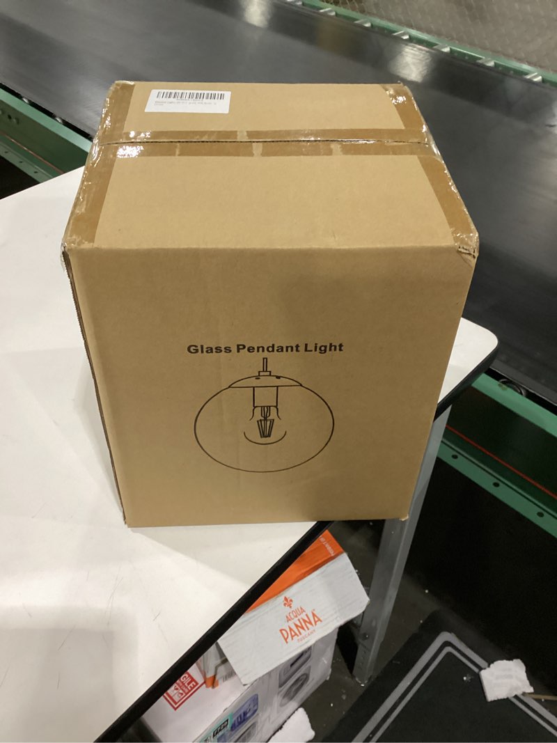 Condition photo showing New/Like New for Glass Pendant Light,Mid Century Modern Light Fixture,Hanging Lights for Kitchen Island,Bathroom, Bedroom,Hallway Foyer (Gold, 8 in)