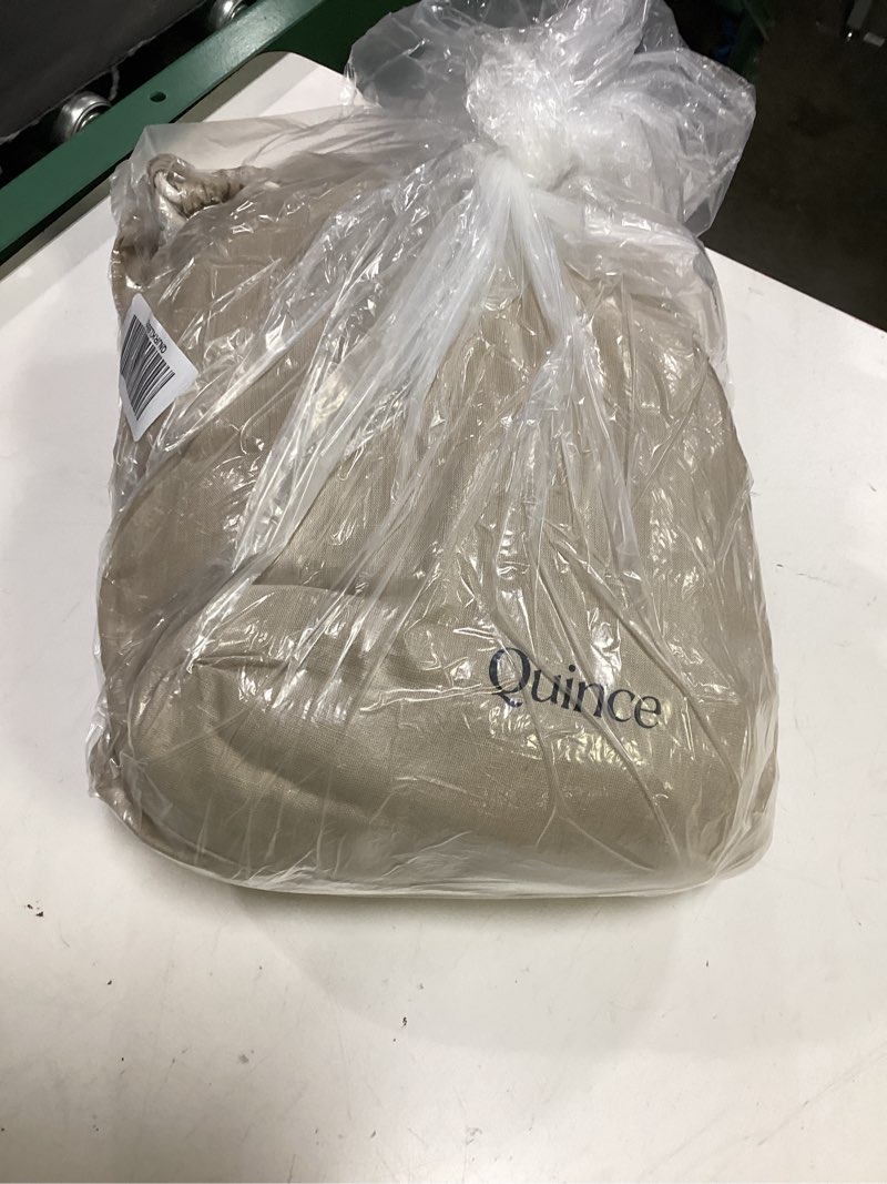 Condition photo showing As Is for european linen sheet set, queen, toffee