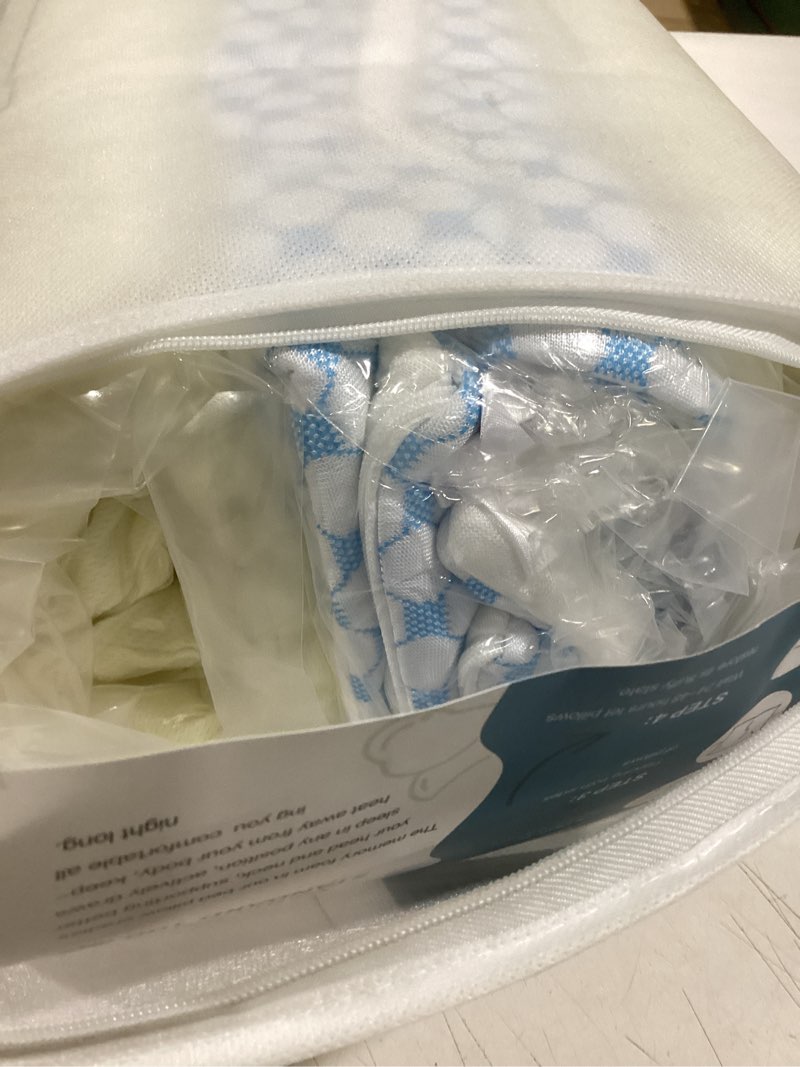 Condition photo showing Good Condition for EASELAND Firm Pillows Shredded Memory Foam with Adjustable Fill - Standard Size Set of 2, Removable Cooling Cover for Hot Sleepers, Cool Bed Pillow for Side Back Stomach Sleepers Standard(Pack of 2)