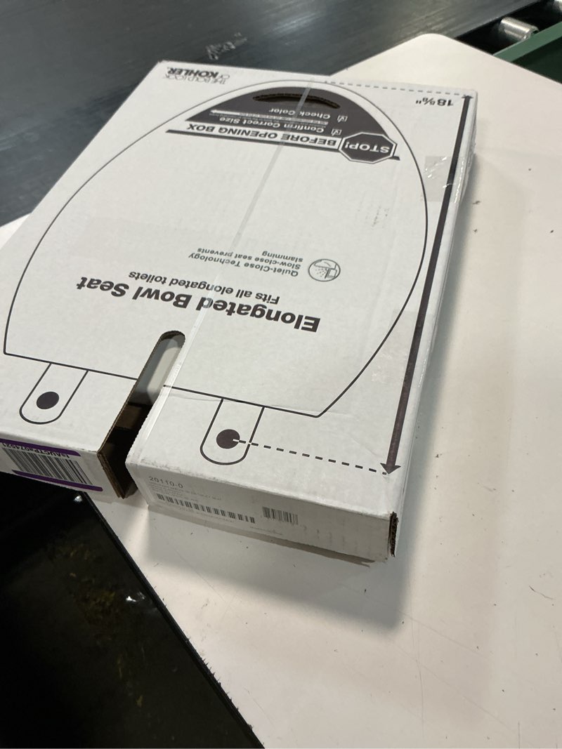 Condition photo showing New/Like New for mayfair cassel slow close toilet seat, easy clean, non slip premium wood seat, easy install, made in usa, elongated, white elongated 1 - toilet seat