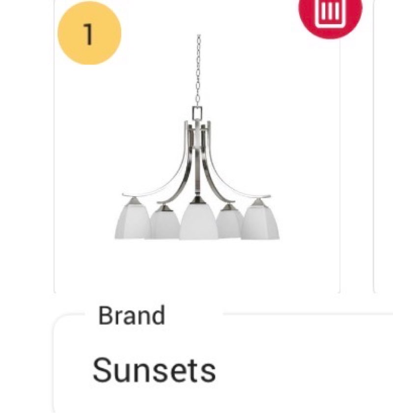 Sunset Lighting 5-Light 100W Starling Chandelier Down Bright Satin Nickel F19006-80