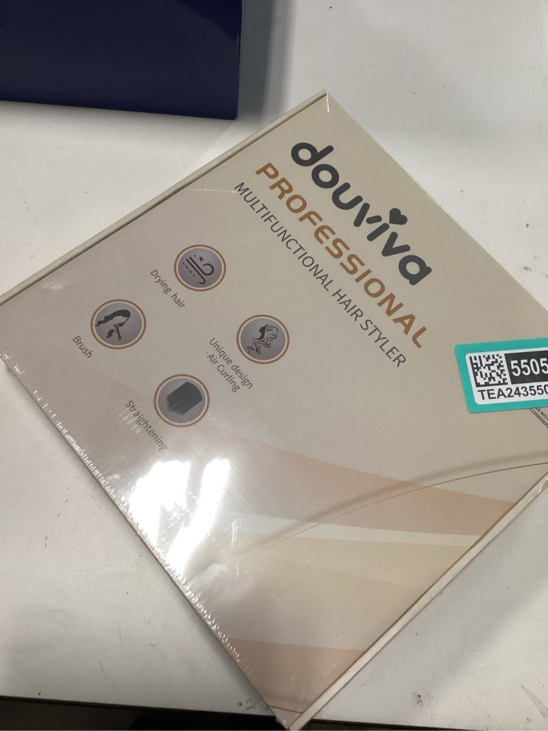 Condition photo showing New/Like New for 6-in-1 Ionic Hair Dryer Brush, Hot Air Styler 110,000 RPM High-Speed Frizz-Free Auto Wrap Curlers, Blow Dryer Multi Air Styler Wrap for Fast Drying Straightening Volumizing Curling Styling 6-in-1 Set Gold